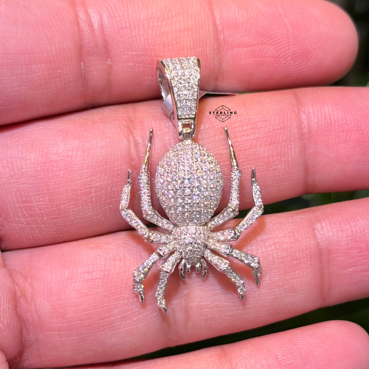 Moissanite Spider Pendant