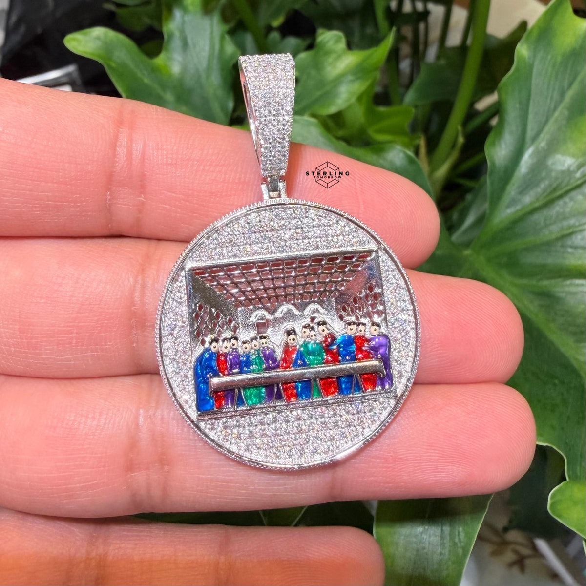 Moissanite Last Supper Iced Enamel Pendant