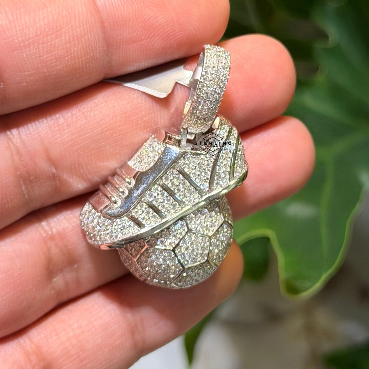 Moissanite Futbol Soccer Pendant