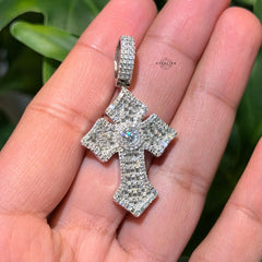 Moissanite Baguette Center Stone Cross