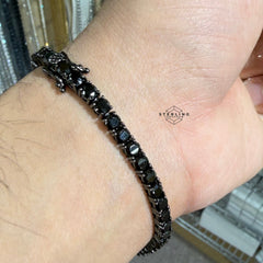4mm Black Iced CZ Tennis Bracelet