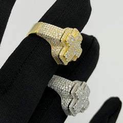 Moissanite Mosaic Set Cross Ring Size 9