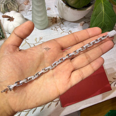 Moissanite Iced Link Bracelet - 7mm 8"