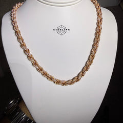 Moissanite 7mm 22" Iced Out Rose Rope Chain