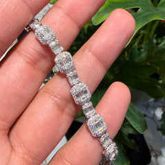 Moissanite Iced Baguette Bracelet 8"