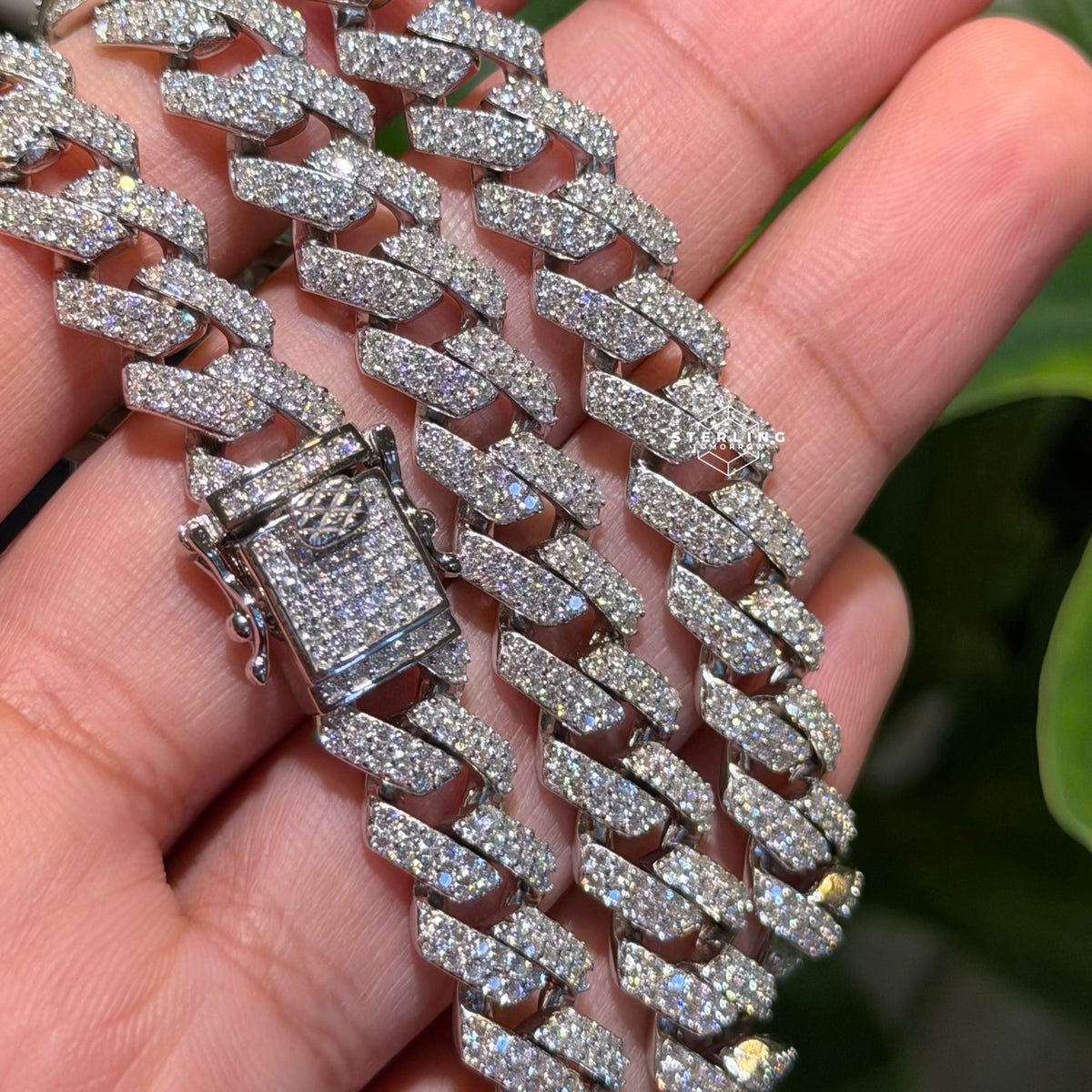 Moissanite Miami Cuban Prong Set Chain 10mm