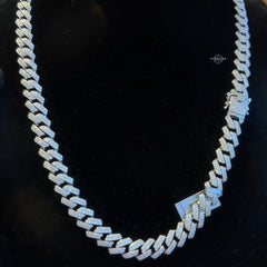 Moissanite Miami Cuban Prong Set Chain 10mm