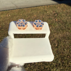 9mm Rose Moissanite Daisy Earrings