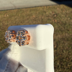 9mm Rose Moissanite Daisy Earrings