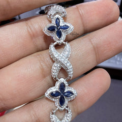Marquis Star Infinity Bracelet - Blue - 925 Sterling Silver