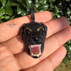 Iced Out Black Dog Pendant