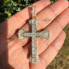 Cross Multi Cut Iced Out Pendant