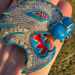 Dragon Cat Iced Enamel 14k Gold Plated Pendant