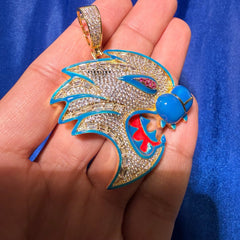 Dragon Cat Iced Enamel 14k Gold Plated Pendant