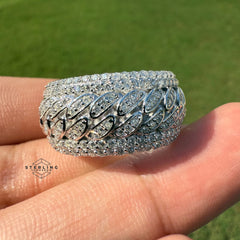 Moissanite Cuban Iced Out Ring