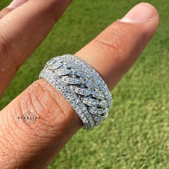 Moissanite Cuban Iced Out Ring