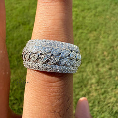 Moissanite Cuban Iced Out Ring