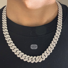 12mm 3D Moissanite Miami Cuban Prong Chain