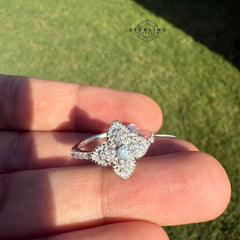 Moissanite Ladies Four Leaf Ring