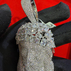 14k White Gold Plated MultiCut Large Jesus Pendant