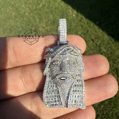 Jesus Baguette Moissanite Pendant