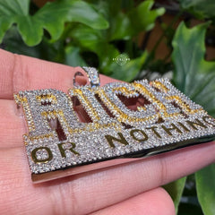 Rich or Nothing Iced Hip Hop Pendant