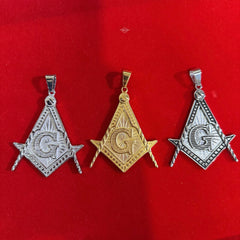 Large Steel Masonic Free Mason Pendant