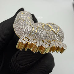 Grind Hard 14k Gold Plated Iced Pendant