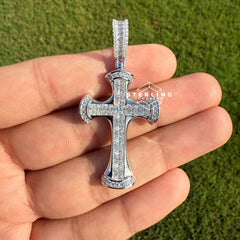 Princess Cut 925 Silver Iced Out CZ Pendant