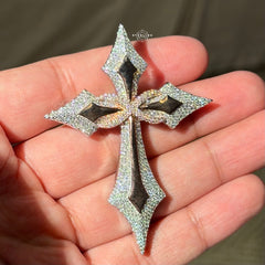 Moissanite Rose Cross Infinity Pendant