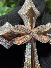 Moissanite Rose Cross Infinity Pendant