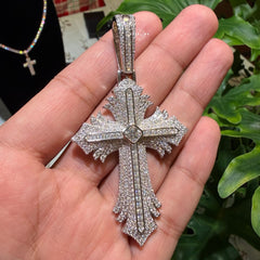 Moissanite 3" Gothic Flare Cross