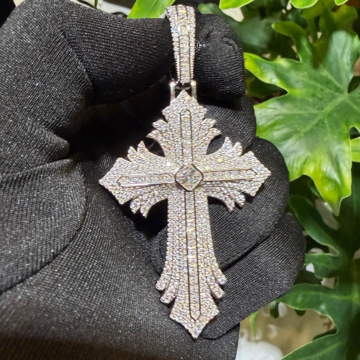 Moissanite 3" Gothic Flare Cross