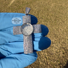 Iced Out Cross with Bubble Beads Creative Bling Pendant