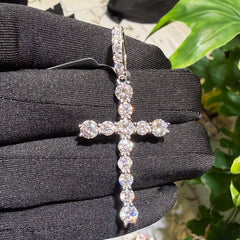 Moissanite Iced Cross Pendant