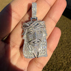 Jesus Baguette Moissanite Pendant