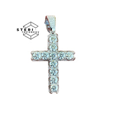 Moissanite Fully Iced Tennis Cross Pendant