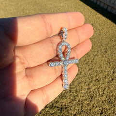 Moissanite Ankh Pendant - 925 Sterling Silver