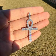Moissanite Ankh Pendant - 925 Sterling Silver