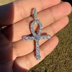 Moissanite Ankh Pendant - 925 Sterling Silver