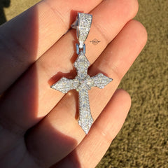 Moissanite Point Cross Pendant