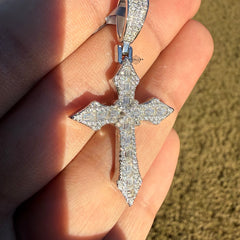 Moissanite Point Cross Pendant
