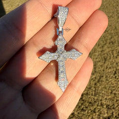 Moissanite Point Cross Pendant