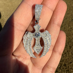 Moissanite Cross Wings Pendant