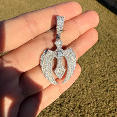 Moissanite Cross Wings Pendant