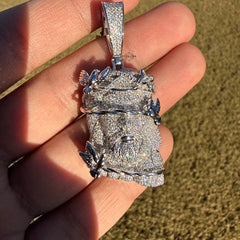 Moissanite Jesus Head Thorns Pendant