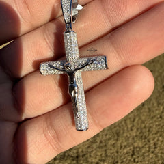 Moissanite Cross Crucifix Pendant