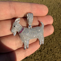 Moissanite Goat Iced Out Pendant + Steel Rope Chain