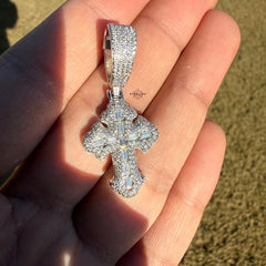 Gothic Cross Moissanite Religious Pendant
