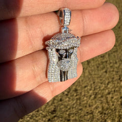 Moissanite Small Jesus Pendant